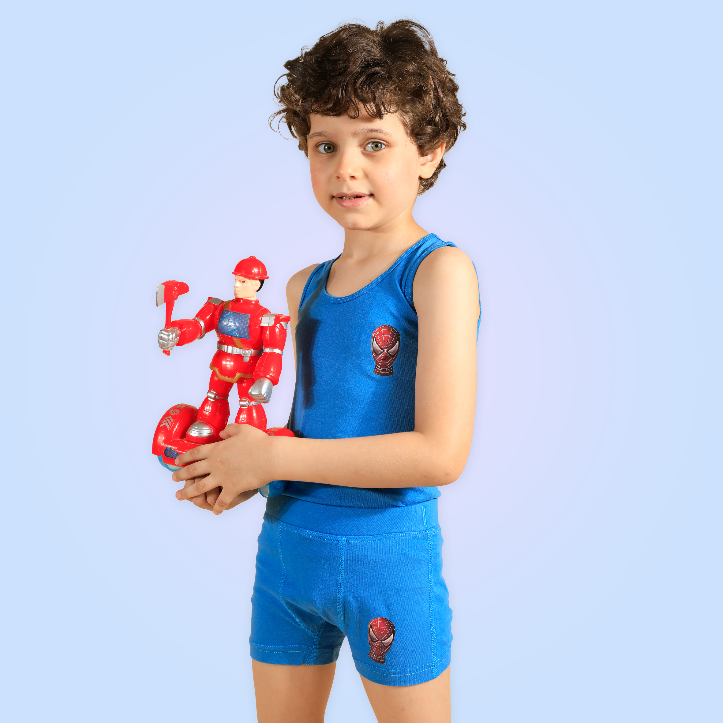 ملابس داخلية اطفال | طقم اولادي احمر |  Red Kids Underwear Set - 5/6 Years